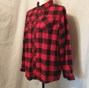 Cherokee Buffalo Flanel Plaid Cotton Long Sleeve Shirt XL